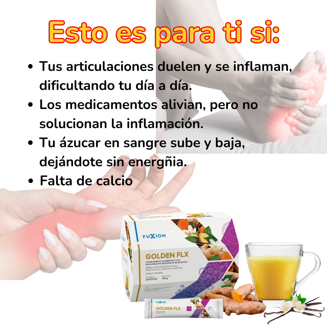 GOLDEN FLX DE FUXION - Antiinflamatorio y Calcio.