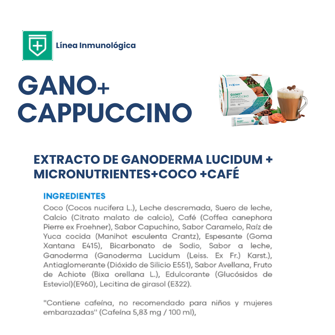 GANO+ CAPPUCCINO DE FUXION Ganoderma Lucidum+ Micronutrientes