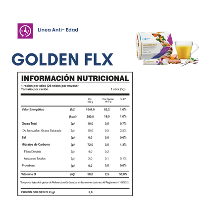 GOLDEN FLX DE FUXION - Antiinflamatorio y Calcio.
