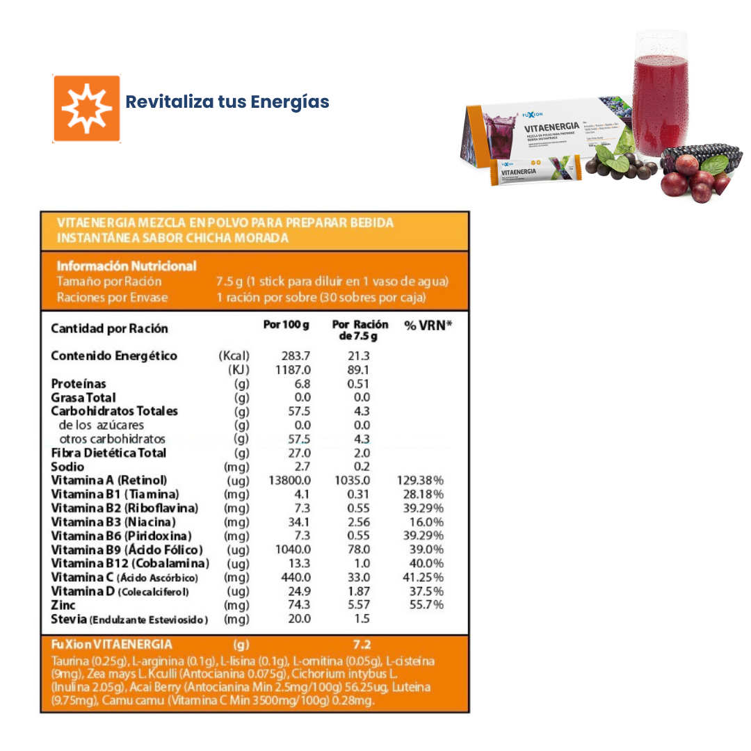 VITAENERGIA DE FUXION (9 Vitaminas + Antioxidantes)