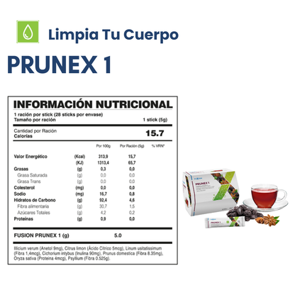 PRUNEX 1 DE FUXION (LIMPIEZA DEL SISTEMA DIGESTIVO)